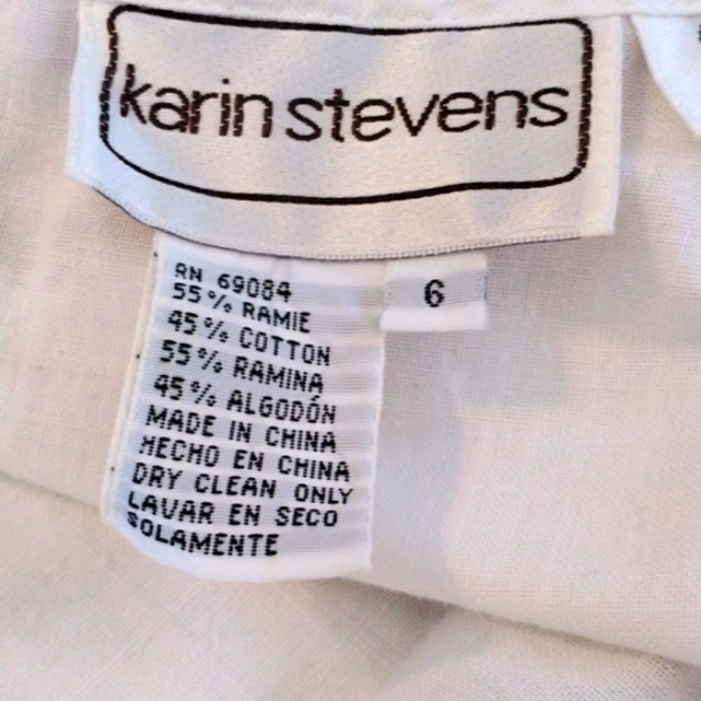 Karin Stevens White Cotton Blend Dress - Picture 9 of 11